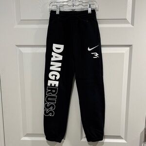 Nike Black Kids Joggers with White Print